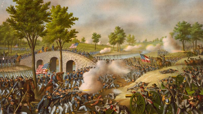 Illustration of Battle of Antietam, Burnside's Bridge 