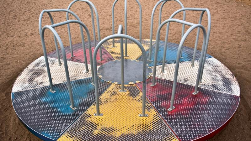 Vintage merry-go-round from a playground in Cañon City, Colorado.