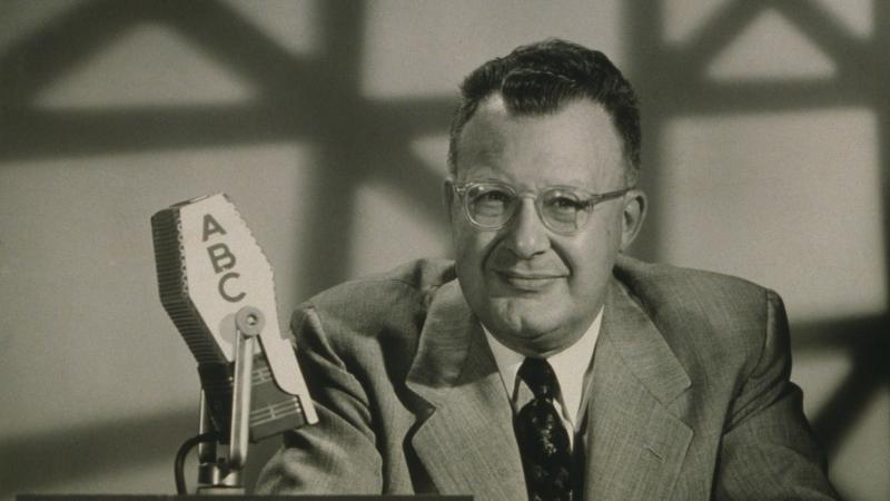 Clifton Fadiman hosting the TV quiz show The Name Is the Same in 1955. 