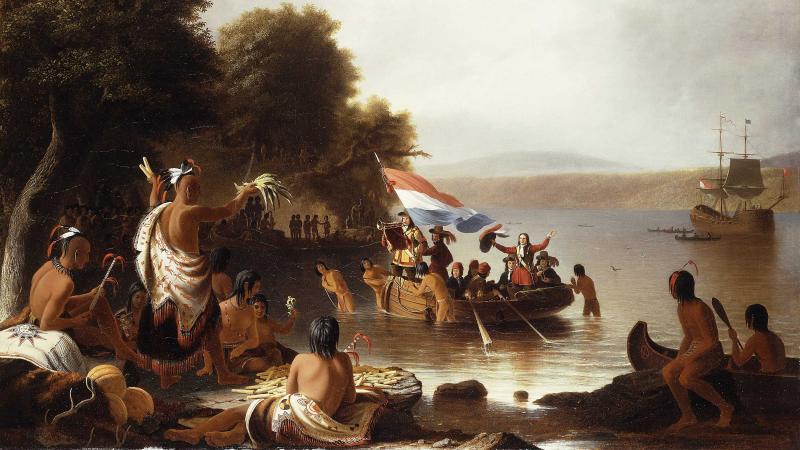 Landing of Henry Hudson, 1608 at Verplanck Point, Near Peekskill