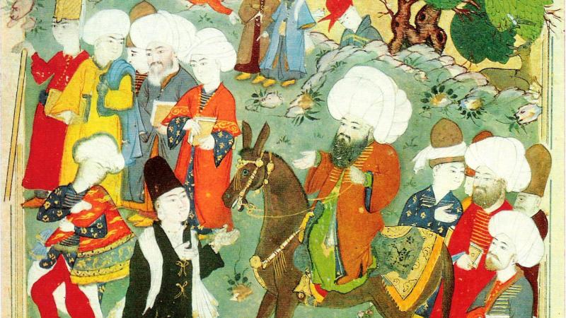 Meeting of Jalal al-Din Rumi and Molla Shams al-Din.