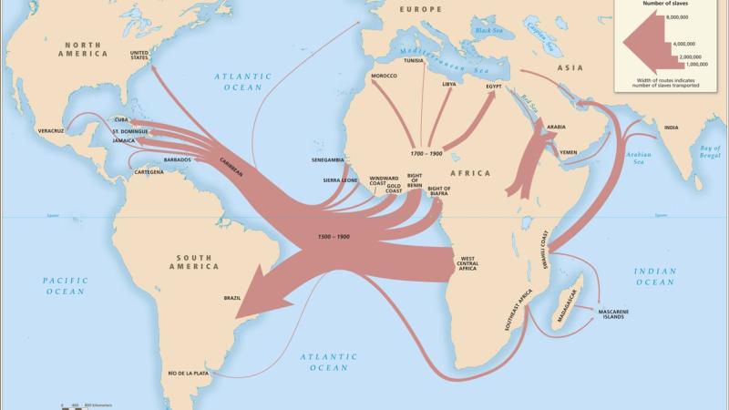 Overview of the slave trade out of Africa, 1500-1900.
