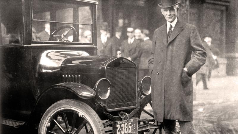 Henry Ford with Ford Model T, Buffalo, New York, 1921.