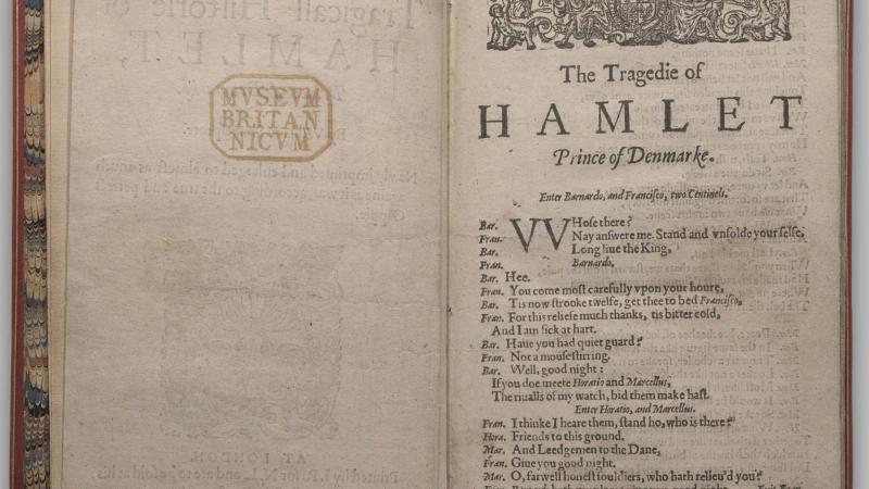 This is a copy of the ‘second quarto’, one of the three early modern printed editions of Shakespeare’s Hamlet.