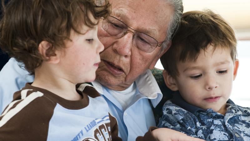 elder with children