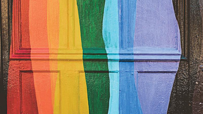 Detail from a decorated door in the Castro District, San Francisco.