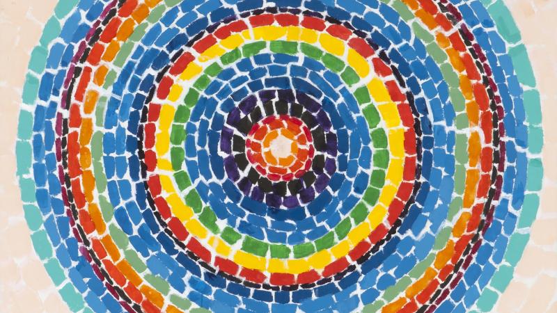 painting of concentric colorful circles