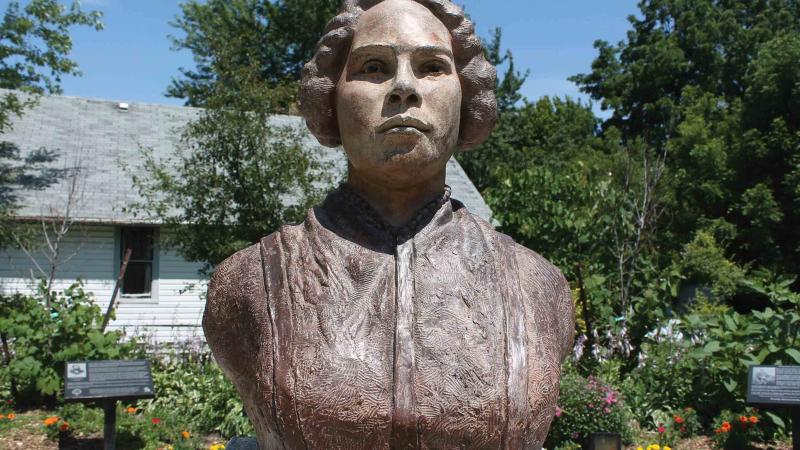 photograph of bust statue of Mary Ann Shadd Cary