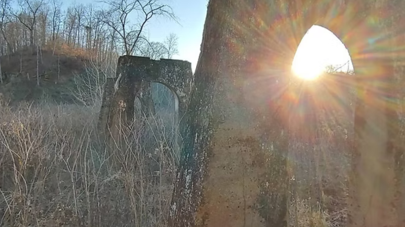 Colonial era ruins in a field in Ohio 