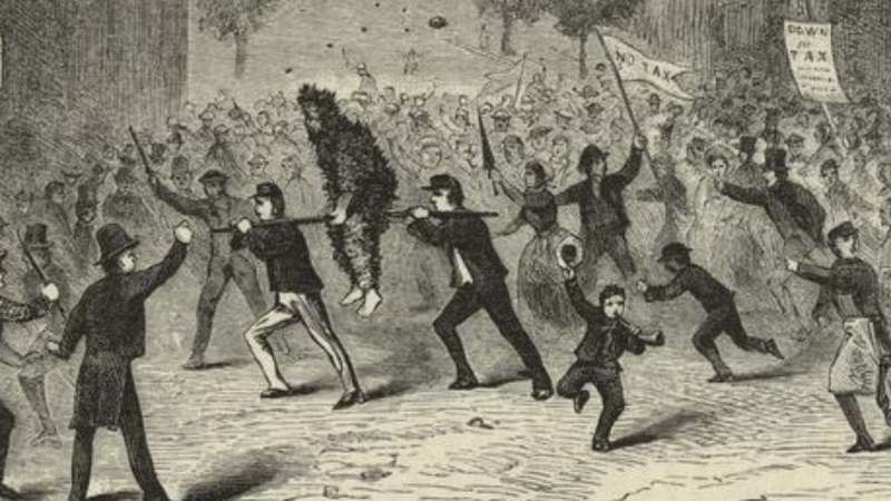 Illustration of the Whiskey Rebellion of 1794