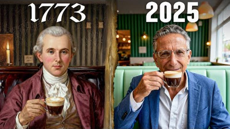 image of Benjamin Rush and Joseph Loconte drinking coffee 